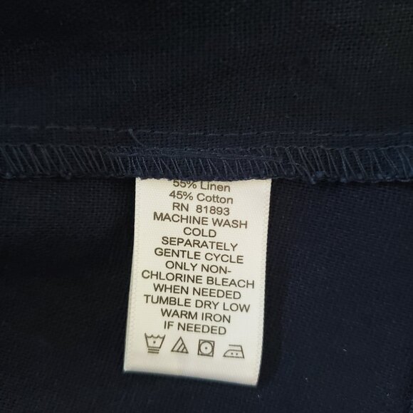 Isaac Mizrahi Navy Blue Linen Blend  Denim Style 3/4 Sleeve Jacket  10 - Picture 8 of 8